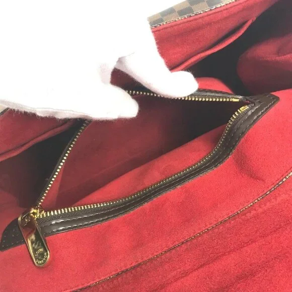 LOUIS VUITTON N41168 Damier Bergamo MM Bag Shoulder Bag Hand Bag Ebene Brown - Picture 11 of 16